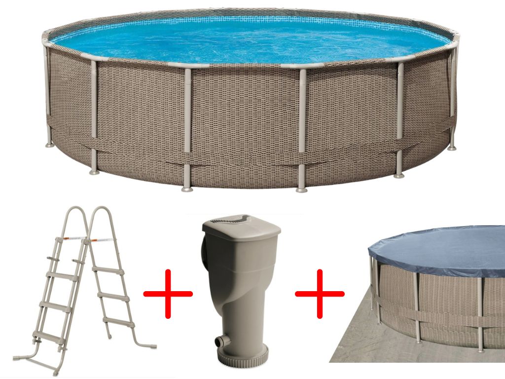 Nadzemní bazén s ocelovou konstrukcí Summer Waves Elite Frame Rattan 4,27 x 1,07 m 23356